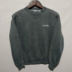 Reebok Sweatshirt Mens Medium Gray Embroidered Logo Crewneck Fleece Pullover